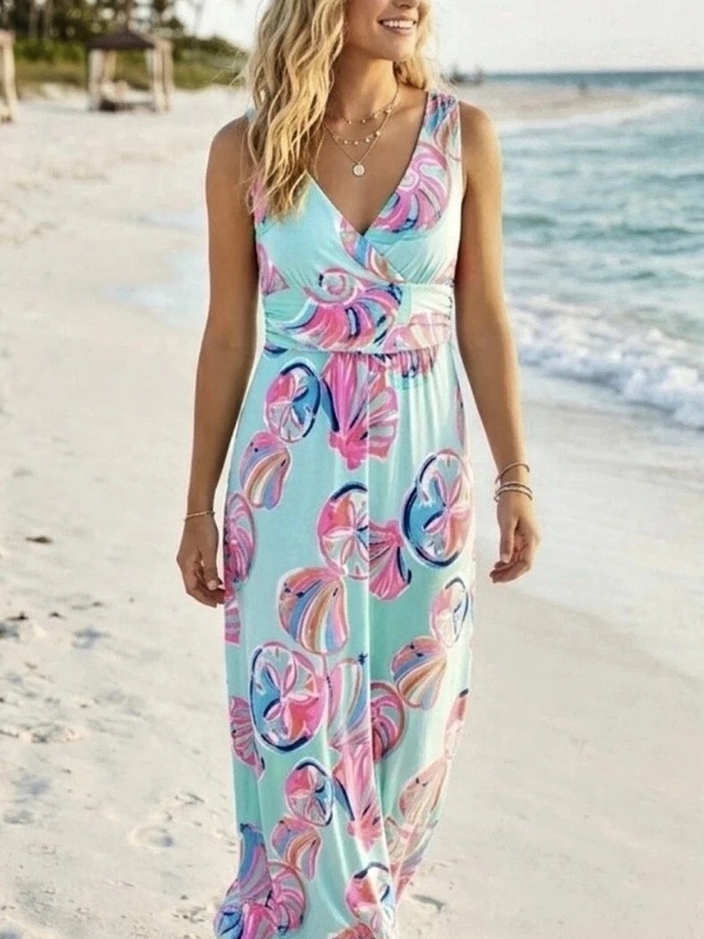 Lilly Pulitzer Sloane Maxi Dress in Minty Fresh on the Rocks Print